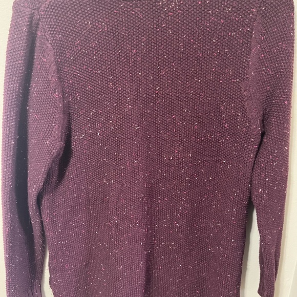 LL Bean Cable Winter Knit Sweater XL. Maroon/Purple - Picture 5 of 6